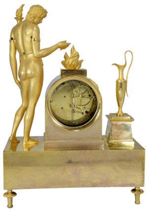 Pendule d'époque Empire bronze doré au mercure – Bild 8