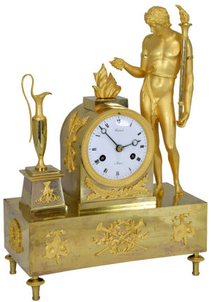 Pendule d'époque Empire bronze doré au mercure – Bild 3