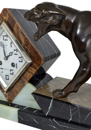 Importante pendule décor d'une panthère époque Art déco – Image 7