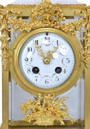 Pendule cage vitrée en bronze doré Napoléon III – Image 6