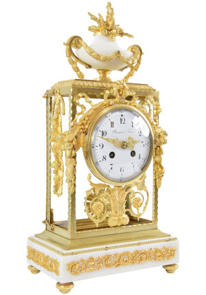 Pendule cage en bronze et verre signé "BOURQUIN PARIS" Louis XVI – Bild 4