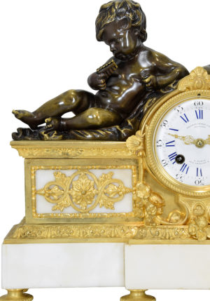 Pendule aux chérrubins Napoléon III "Charpentier Bronziers" – Image 6