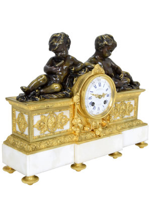 Pendule aux chérrubins Napoléon III "Charpentier Bronziers" – Image 3