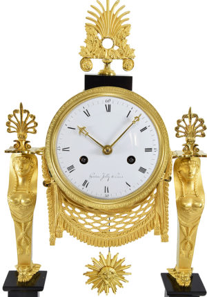 Pendule cariatide "Retour d'Egypte" Empire GASTON JOLLY – Image 4