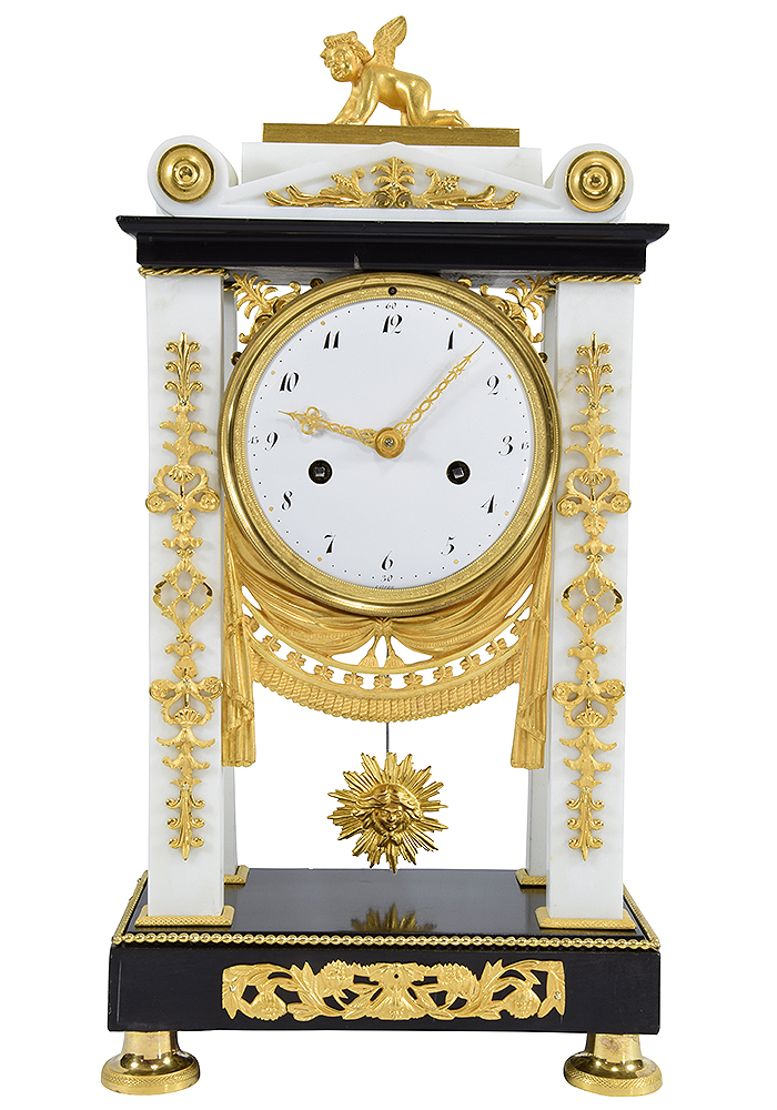 Pendule portique XVIIIème Directoire "COTEAU"