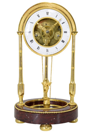 Rare pendule squelette "Puits à eau" période fin XVIIIème Directoire – Image 4