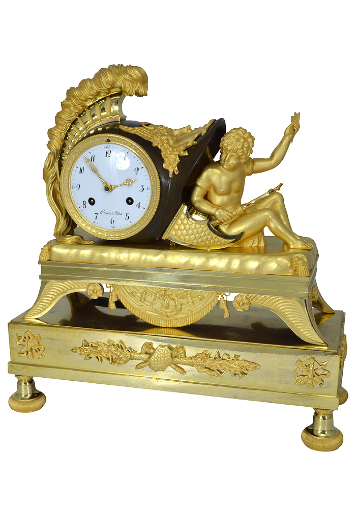 Pendule au casque signé "Gaulin à Paris" Empire