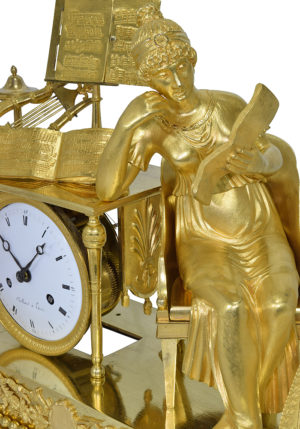Pendule d'époque Empire "La Musique" signé "Caillouet" 1810 – Bild 5