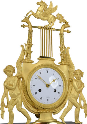 Pendule en forme de lyre d'époque Empire – Bild 3