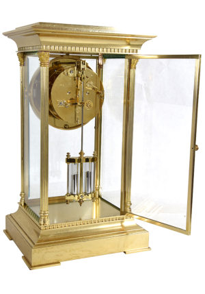 Pendule cage vitrée en bronze doré estampillé "L'Epée France" - Image 8