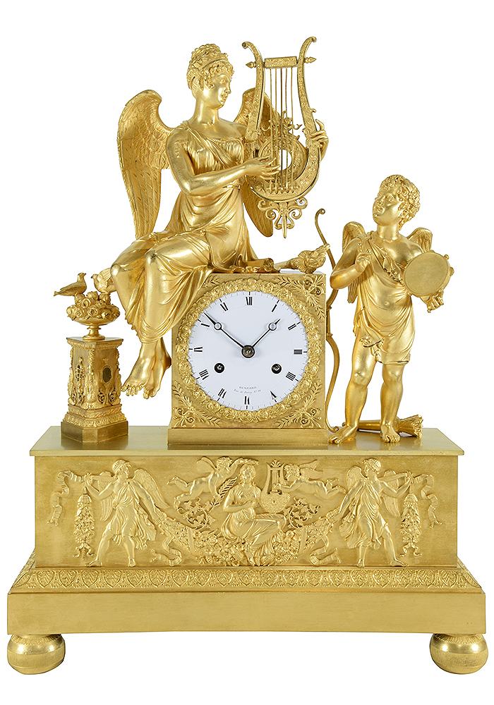 Pendule d'époque Empire Erato "HUNZIKER"