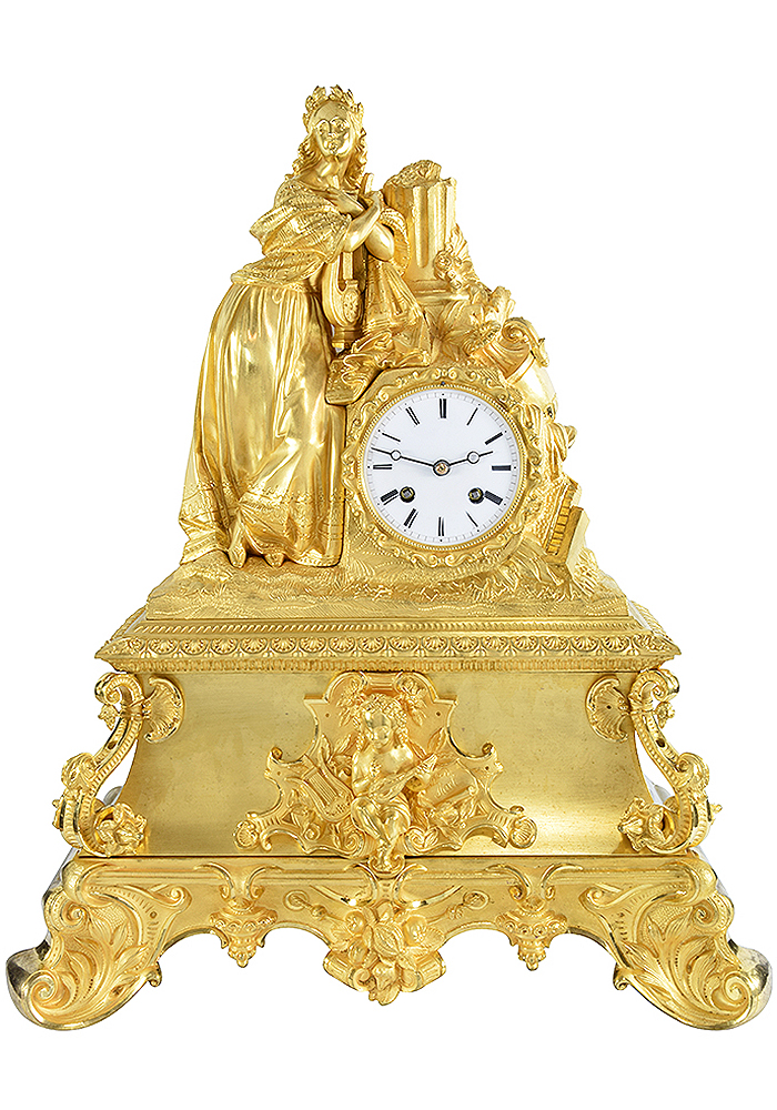 Grande Pendule Muse Erato "Germaine de Staël" XIXème