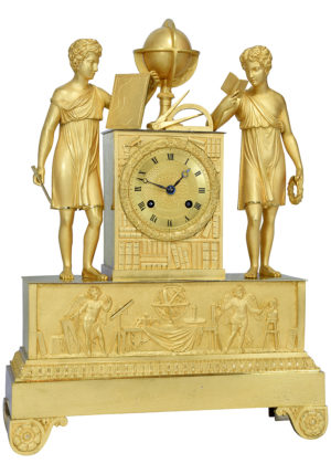 Pendule en bronze doré au mercure "Les Arts et Les Sciences" 1820 – Image 3