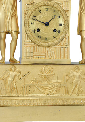 Pendule en bronze doré au mercure "Les Arts et Les Sciences" 1820 – Image 4