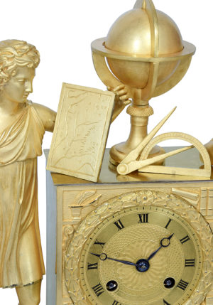 Pendule en bronze doré au mercure "Les Arts et Les Sciences" 1820 – Image 5