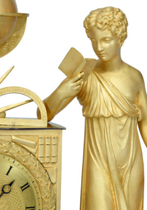 Pendule en bronze doré au mercure "Les Arts et Les Sciences" 1820 – Image 2