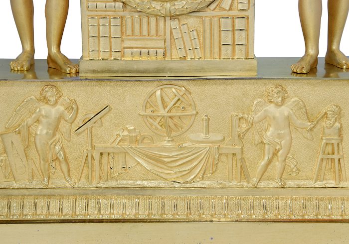 Pendule en bronze doré au mercure "Les Arts et Les Sciences" 1820 – Image 6