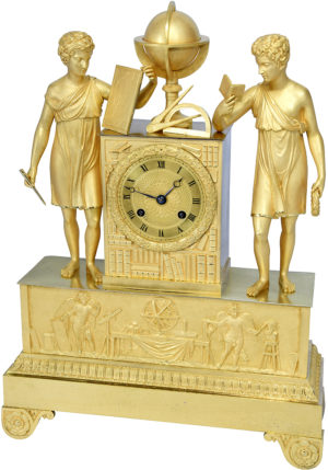 Pendule en bronze doré au mercure "Les Arts et Les Sciences" 1820 – Image 7