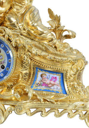 Pendule "oiseaux" en bronze et porcelaine Napoléon III – Image 8