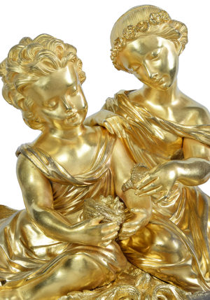 Pendule "oiseaux" en bronze et porcelaine Napoléon III – Image 5