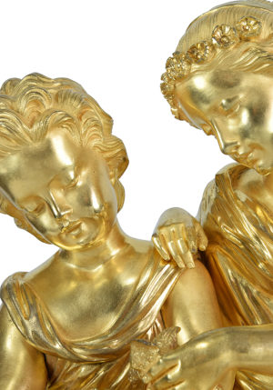 Pendule "oiseaux" en bronze et porcelaine Napoléon III – Image 6