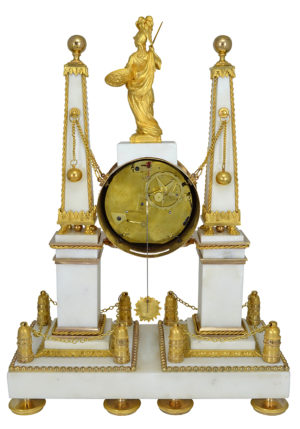 Pendule aux obélisques "Athéna" Epoque Louis XVI signé "Léchopié" – Image 12
