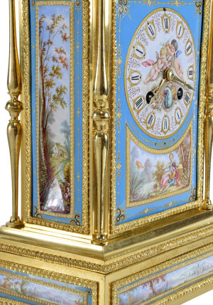 Pendule en bronze et porcelaine Napoléon III – Image 6