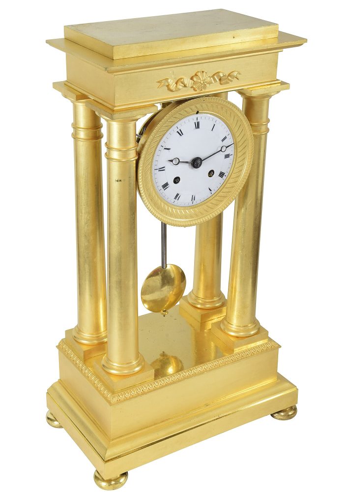 Pendule Portique d'époque Empire bronze doré au mercure