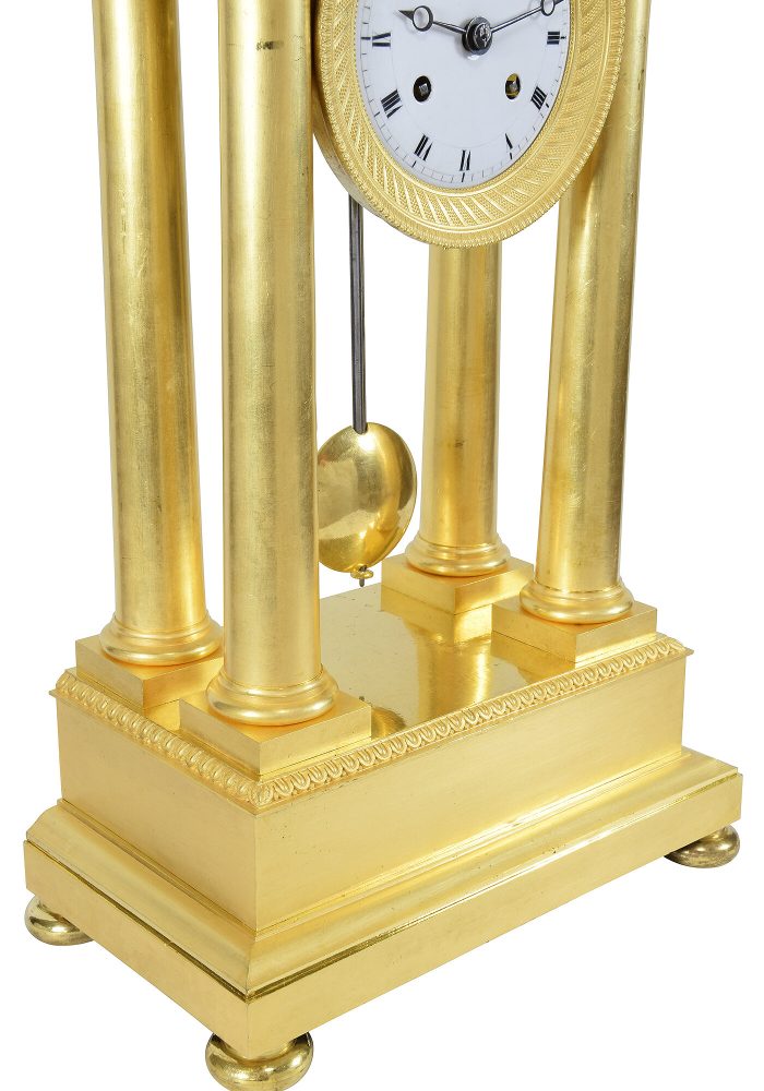 Pendule Portique d'époque Empire bronze doré au mercure – Image 5