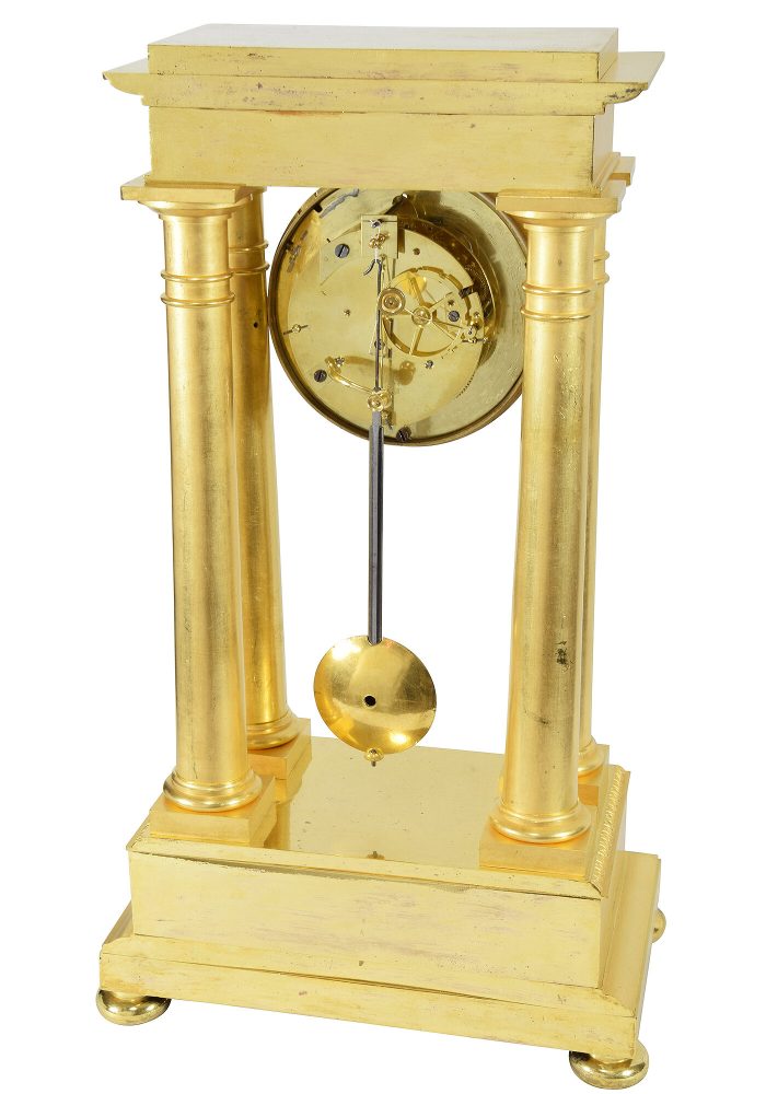 Pendule Portique d'époque Empire bronze doré au mercure – Image 7