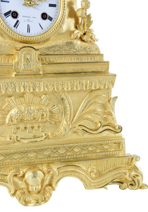 Pendule bronze doré au mercure "La Vierge à la chaise" - Image 6