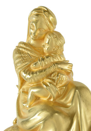 Pendule bronze doré au mercure "La Vierge à la chaise" - Image 5