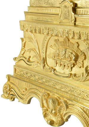 Pendule bronze doré au mercure "La Vierge à la chaise" - Image 4