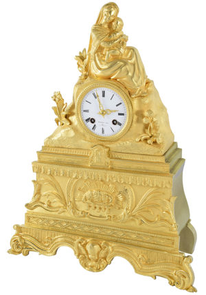 Pendule bronze doré au mercure "La Vierge à la chaise" - Image 3