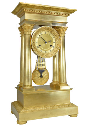 Grande Pendule portique en bronze doré au mercure – Image 7