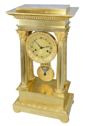 Grande Pendule portique en bronze doré au mercure – Image 6