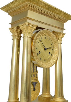 Grande Pendule portique en bronze doré au mercure – Image 5