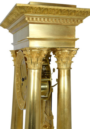 Grande Pendule portique en bronze doré au mercure – Image 3