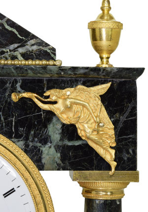 Pendule portique Empire "Temple grec" marbre et bronze doré au mercure – Image 4