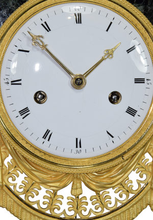 Pendule portique Empire "Temple grec" marbre et bronze doré au mercure – Image 3