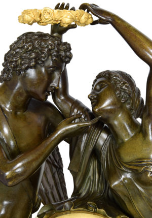 Pendule d'époque Empire "Psyché couronnant l'amour" – Image 8