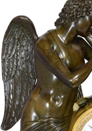 Pendule d'époque Empire "Psyché couronnant l'amour" – Image 7