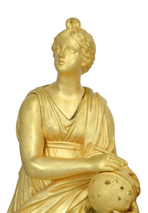 Pendule "Uranie" bronze doré au mercure Restauration 1820 – Bild 7