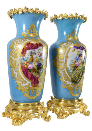 XL Paire de vases en porcelaine de paris XIXème – Image 5