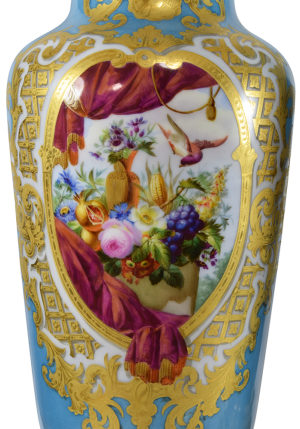 XL Paire de vases en porcelaine de paris XIXème – Image 4