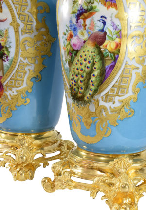 XL Paire de vases en porcelaine de paris XIXème – Image 2