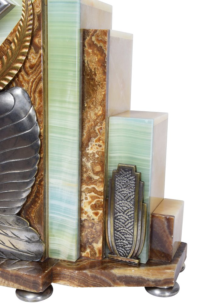 Importante pendule d'époque Art déco 1920 F.H DANVIN – Image 7