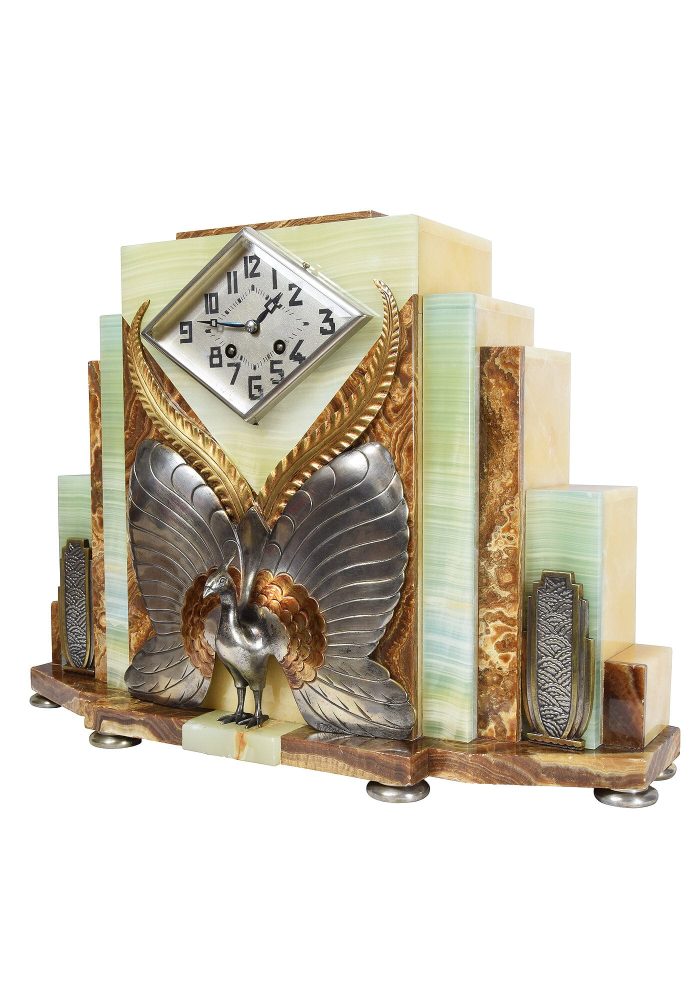 Importante pendule d'époque Art déco 1920 F.H DANVIN – Image 4