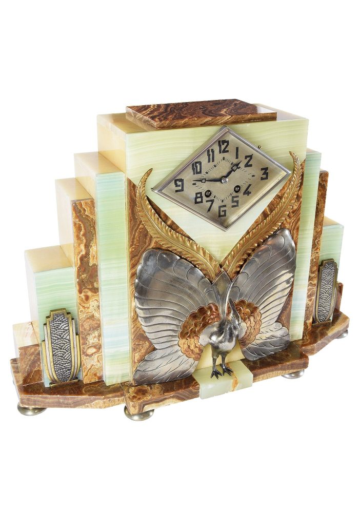 Importante pendule d'époque Art déco 1920 F.H DANVIN – Image 3