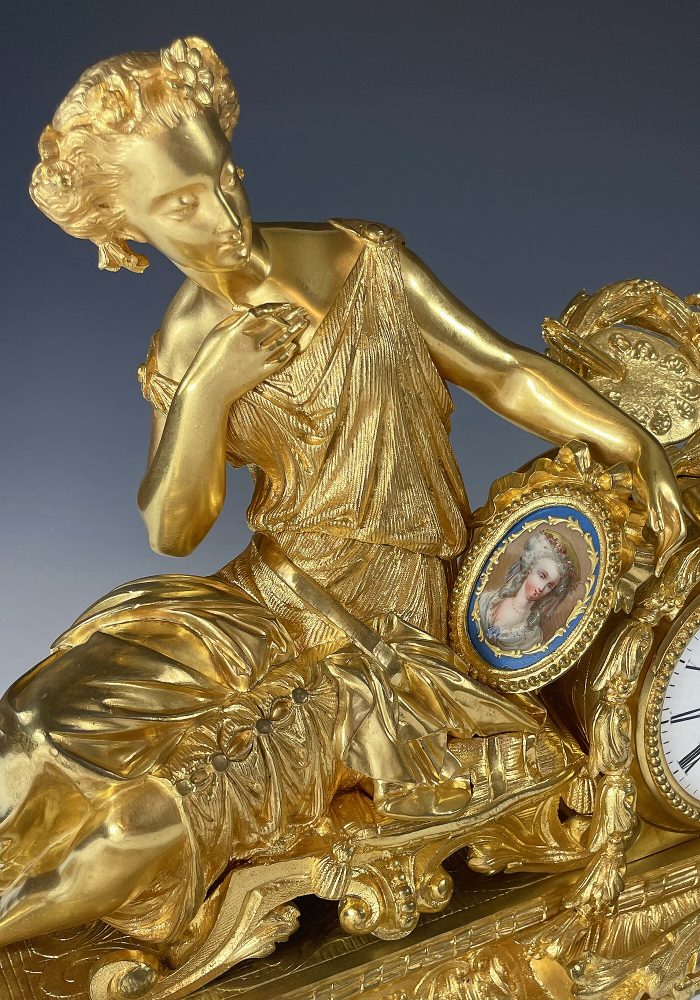 Pendule "Allégorie de la peinture" en bronze doré SCHMOLL PARIS - Image 6